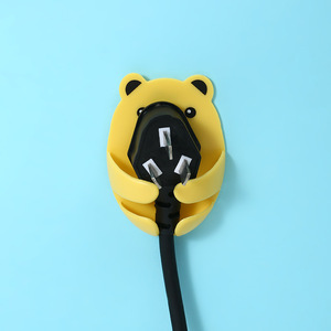 Bear Plug <b>Hook</b> <b>Adhesive</b> Wall Mounted Cable Management Holder For Bedroom With Hanging Feature - Product Image 3