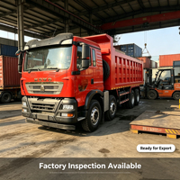 Camion benne basculante 8x4 grande capacité avec caisse de chargement renforcée pour le transport de déchets de construction