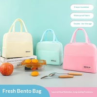 Sac à déjeuner isotherme en cuir, style minimaliste, best-seller transfrontalier, pour le travail et les trajets quotidiens, boîte à bento épaissie et imperméable