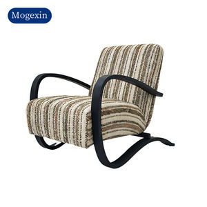 Sillón Moderno de Mediados de Siglo, Tapizado en Terciopelo Marrón, Chaise Longue con Patas de Madera, para Sala de Estar, Exterior, Hospital, Juego de 2 - Product Image 6