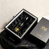 Factory Luxury Perfume Container <strong>100ml</strong> Black Amber Glass Perfume Bottle 50 Ml with Gift Box Custom Gold Stamping Packaging Set