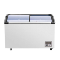 Congélateur horizontal pour crème glacée avec porte coulissante en verre et thermostat réglable pour usage commercial