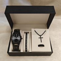 Montre Gohuos 8807 de haute qualité pour homme, montre de luxe lumineuse, étanche, avec calendrier, ensemble de 5 pièces avec collier, bague et bracelet