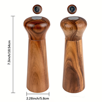 Moulin à poivre manuel en bois d'acacia écologique vintage avec tête ronde, design moderne, moulins à sel et à poivre pour un usage domestique