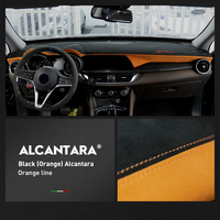 Couvre-tableau de bord italien pour Alfa Romeo Stelvio 2018-2020, noir, 2 mm d'épaisseur, kit intérieur de voiture de luxe, haute qualité