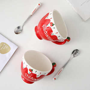 Factory Direct Ceramic Strawberry Red <b>Mug</b> <b>Cute</b> Coffee <b>Mug</b> Ceramic Classic Ceramic Coffee <b>Mugs</b> - Product Image 3