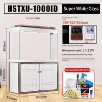 Aquarium JSD100 de 100 gallons pour Arowana, avec fond en verre ultra-transparent, filtre intégré, meuble en bois pour salon, idéal pour la maison.