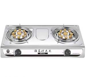 موقد غاز محمول من الفولاذ المقاوم للصدأ يعمل بالبطارية، موفر للطاقة من الفئة أ، بشعلتين للاستخدام المنزلي - Product Image 1