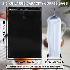 Kraft Paper Zipper Stand up <strong>Pouches</strong> High Barrier Aluminum Foil Flat Bottom Resealable Coffee Bags with Valve and Card Slot - Product Image 2