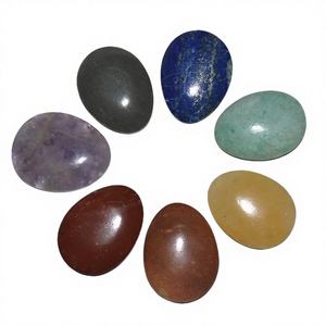 Wholesale 7 Chakra Carved Agate Gemstone Eggs <b>Set</b> Natural <b>Crystal</b> Crafts Souvenir Engraved Feng Shui Reiki - Product Image 1