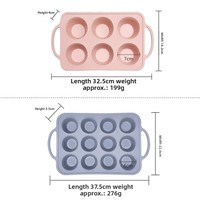 Moule à gâteau en silicone sans BPA, écologique, résistant à la chaleur, antiadhésif, facile à démouler, plateau à muffins/cupcakes 6/12 cavités avec poignée pour la maison