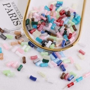 Acrylic Resin <b>Beads</b> Bamboo Shape Color Random For Bracelet Making Spring 2024 Yiwu Origin - Product Image 3