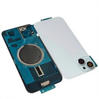 Verre arrière de qualité supérieure pour iPhone 15, 15 Plus, 16, 16 Plus – Remplacement avec cadre, bordure, plaque métallique et anneau magnétique