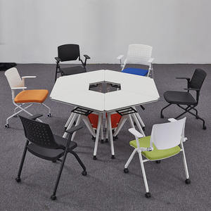 Table de travail en bois modulable pliante de style moderne bureau de classe convertible avec roues pour bureau à domicile école et <span class=keywords><strong>conférence</strong></span> fabriqué en chine - Product Image 1