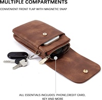 BOSTANTEN Tas Selempang Kecil Kulit Vegan untuk Wanita Tas Ponsel Desainer Dompet Tali Dapat Disesuaikan 10.23 oz Buatan
