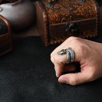 Кольцо мужское регулируемое, в стиле ретро, классическое, для свадьбы, в стиле темный панк, с объемным изображением змеи, витое, ювелирное изделие с характером
