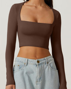 Hot Sale Compression Fitness <strong>Sports</strong> Bra Top for Women Custom logo square Neck Quick-dry Workout Yoga Tight Crop Top Sportswear - Product Image 2