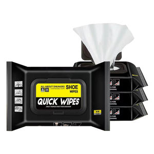 Taşınabilir tek kullanımlık ıslak ayakkabılar temizlik mendilleri Sneakers hızlı ayakkabı için temizlik mendilleri kokusuz veya kokusuz PET tipi - Product Image 2