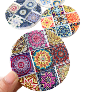 Aimant de réfrigérateur en résine avec impression 3D en feuille d'or, motif ethnique Mandala, aimant de réfrigérateur pour cadeaux et souvenirs en gros - Product Image 1
