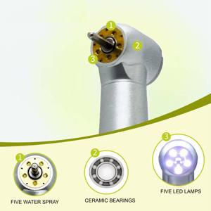 歯科用タービンセラミックベアリングプッシュボタン5ランプ高速ハンドピースLed 4穴2穴 - Product Image 2