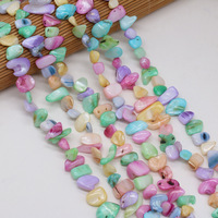 Perles de coquillages concassées irrégulières 8x15-10x20mm, colorées, personnalisées, en vrac, pour bijoux faits main, bracelets, colliers, artisanat, cadeaux