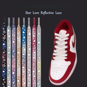 Nouveau <span class=keywords><strong>AF1</strong></span> All-Match Hommes Femmes Toile Réfléchissante Étoile Galaxie Lumineux Imprimé Coloré 8mm Polyester Lacets - Product Image 2