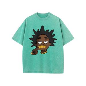 Camiseta de algodón 100% para hombre de alta calidad, ropa de calle lavada con ácido personalizada, impresión de gran tamaño Digital, camisetas lavadas con ácido al por mayor - Product Image 4