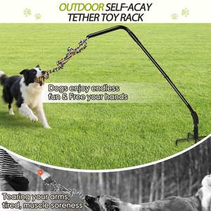 USMILEPET Jouet de jardin en fer forgé pour animaux de compagnie, jouet interactif d'extérieur résistant aux morsures, hauteur réglable, pour chiens - Product Image 4