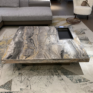 <span class=keywords><strong>Table</strong></span> <span class=keywords><strong>basse</strong></span> carrée en pierre de marbre, Design personnalisé - Product Image 4