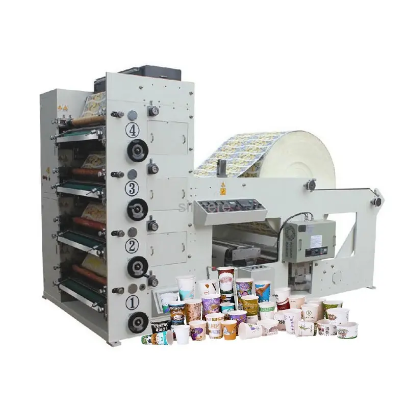 En iyi çin üretici kağıt bardak baskı kağıt kap makinesi Fan kesme makinesi flekso yazıcılar satılık