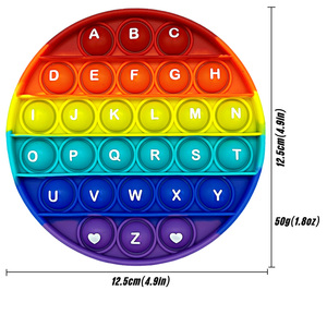 Giocattoli Sensoriali ABC <span class=keywords><strong>Pop</strong></span> in Silicone con Lettere e Numeri, Piccole Bolle Rotonde, Gioco Educativo di Matematica per l'Apprendimento dei Bambini - Product Image 4