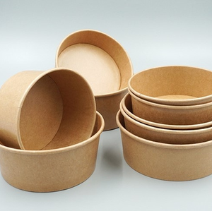 Food Grade Disposable Rectangle PE Coated <b>Paper</b> <b>Bowls</b> for Sushi Sandwich Salad Packaging - Product Image 1