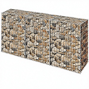 Paniers gabions modulaires en treillis métallique <span class=keywords><strong>galvanisé</strong></span> Tandefio, jardinières en pierre <span class=keywords><strong>à</strong></span> trous carrés, modèle CLO-Tandefio-1666, pose rapide et facile - Product Image 1