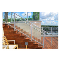 Clôture lamelle moderne pour balcon extérieur balustrade en verre sans cadre pince de garde-corps LED bande lumineuse profilé de système en aluminium personnalisable