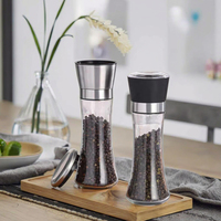 Hot Seller Cuisson Épice Vide Cuisine Clair Rond Alimentaire Bouteille En Verre Assaisonnement Conteneur Broyeur