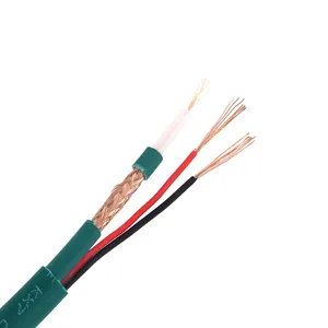 Camera Cable Green Jacket PVC KX6 KX7 CCTV Cable 2C kx7 coaxial cable with power