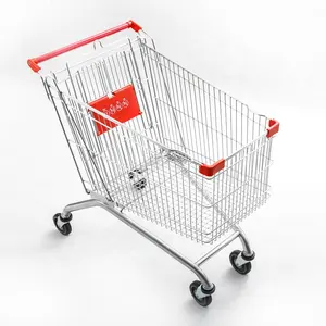 도매 유로 60L 아연 도금 슈퍼마켓 트롤리 쇼핑 카트 트롤리 사용