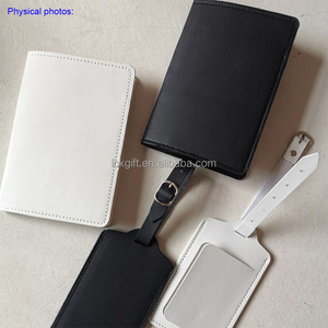 2024 bas quantité minimale de commande élégant voyage pas cher en cuir PU blanc porte-passeport étiquette de bagage ensemble - Product Image 6