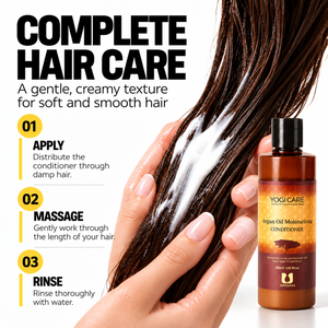 Après-shampoing hydratant et lissant à l'huile d'argan YOGI, formule personnalisée pour cheveux secs - Product Image 1