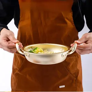Nudel topf Koreanische Art Instant Nudel Hot Pots Gelb Aluminium Kochtopf Großhandel