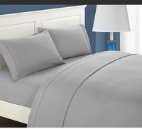 Ensemble de draps en tissu de coton brossé de qualité supérieure 4 pièces-Ensemble de lit plat/ajusteur confort ultime
