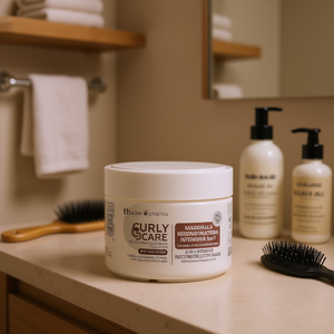 Crema Reconstructiva Intensiva 3 en 1 Thader Pharma Curly Care, Nutritiva y Orgánica para Cabello Rizado/Con Ondas, con Aceite de Coco y Macadamia - Product Image 3