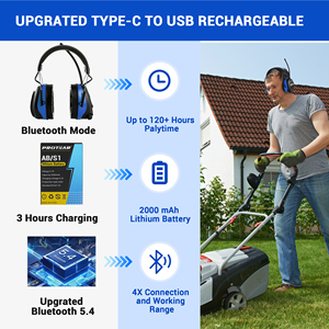 Radio FM y nuevo para auriculares Bluetooth Reducción activa de ruido Juego de computadora eléctrico <span class=keywords><strong>Orejeras</strong></span> insonorizadas - Product Image 5