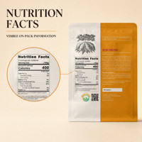 Sac en papier kraft imprimé sur mesure avec soufflet latéral et valve pour farine de pomme de terre, 250g 500g, emballage alimentaire pour rôtisseurs et marques distributeurs