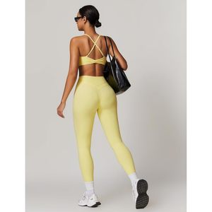Conjunto Deportivo para Mujer, Sujetador Deportivo con Tirantes Cruzados, Leggings de Cintura Alta, Conjunto de Yoga de 2 Piezas sin Costuras - Product Image 4
