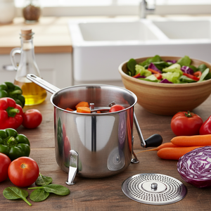 Box of 6 Stainless Steel Vegetable Mill with Two Discs 20 cm <b>Salad</b> <b>Tools</b> - Product Image 2