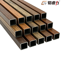 Tubo Cuadrado Hueco de Aluminio con Revestimiento Metálico y Acabado de Madera, Perfiles de Aluminio 200x200, Tubo de Aluminio Color Madera para Techos