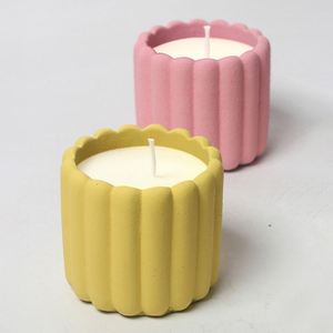 Portavelas de Cerámica Acanalado Nórdico, Recipiente Redondo para Velas Votivas, Decoración Ecológica para el Hogar - Product Image 2