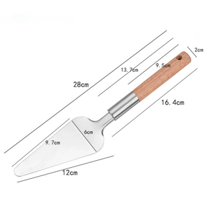 Juego de Cortador y Espátula para Pizza con Mango de Madera, Cortador de Pizza de Acero Inoxidable Premium y Herramienta para Servir para Hornear - Product Image 2