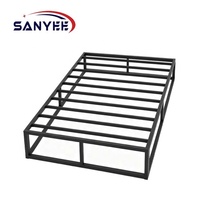 Fabricant d'origine – Cadre de lit simple en métal moderne et durable pour chambre à coucher, appartement, hôtel – Support à lattes en acier de haute qualité – Plateforme